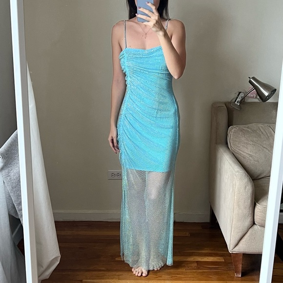SAYLOR Dresses & Skirts - saylor rhinestones maxi blue dress size S sleeveless C9